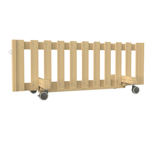 Sticker graphic representing Interactive Fence Panel on Wheels